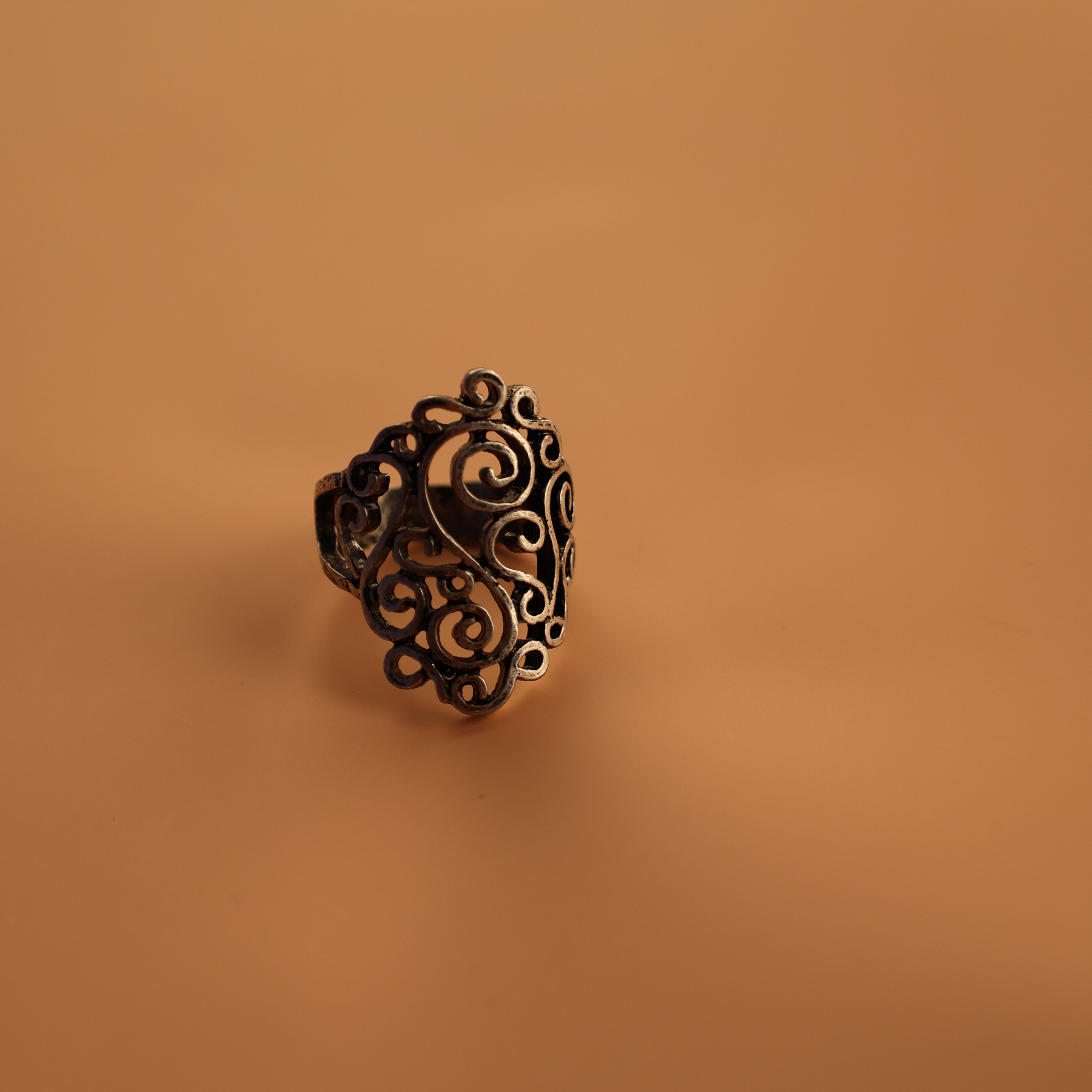 Jewelry Real Gold Plated Women Minimalist Signet Flower Ring